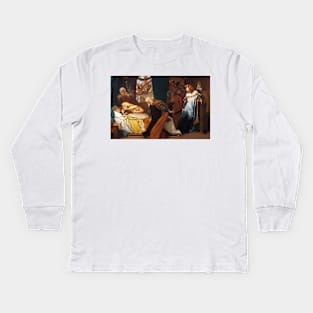 The Feigned Death Of Juliet by Frederic Leighton Kids Long Sleeve T-Shirt